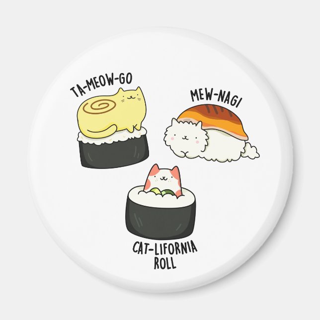 Sushi Katzen Niedlich Sushi Pub Magnet (Vorne)