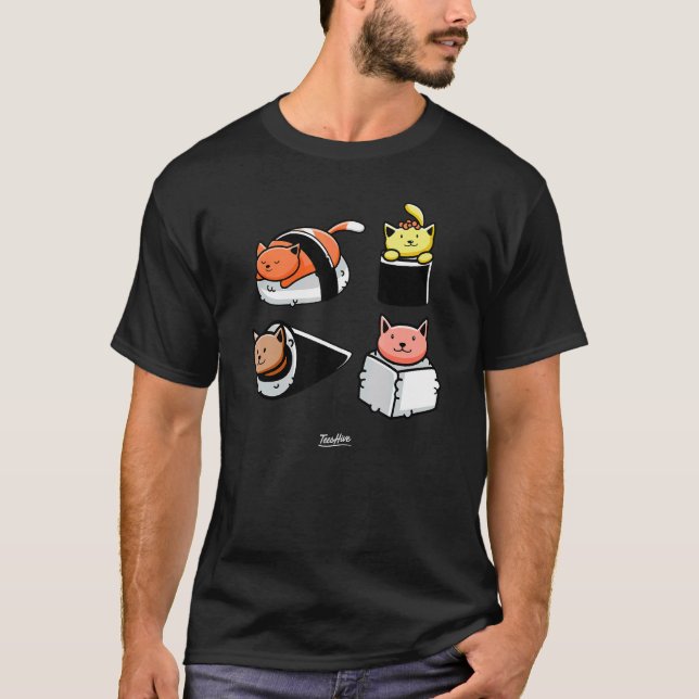 Sushi-Katzen T-Shirt (Vorderseite)