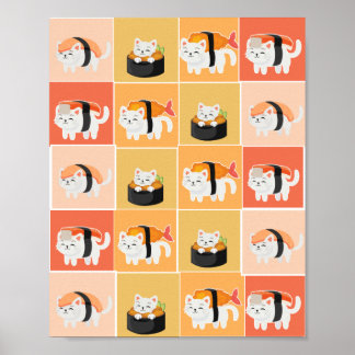 Sushi-Katzenposter Poster