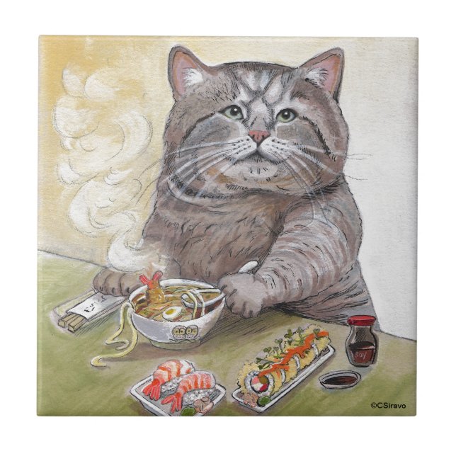 Sushi-KatzeTempuraUdon Fliese (Vorderseite)