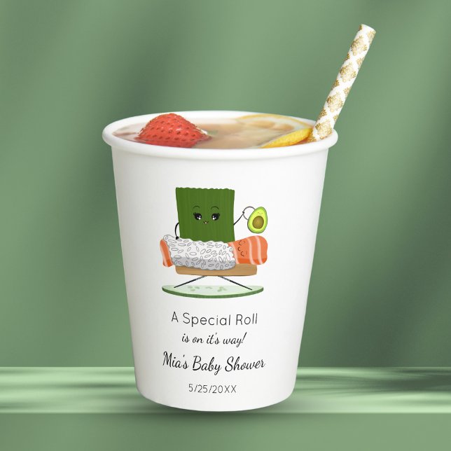 Sushi Kawaii Babydusche mit Avocado Rattle Pappbecher (Von Creator hochgeladen)