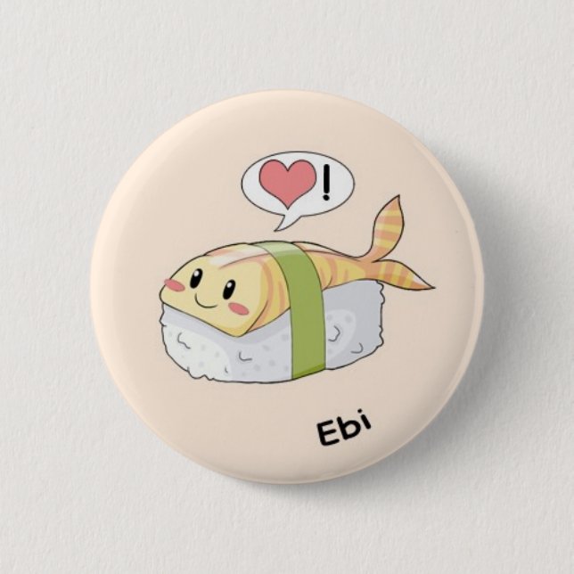 Sushi kawaii button (Vorderseite)