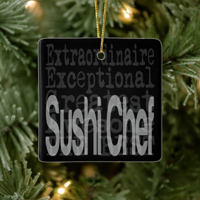 Sushi Koch Extraordinaire Keramik Ornament (Baum)