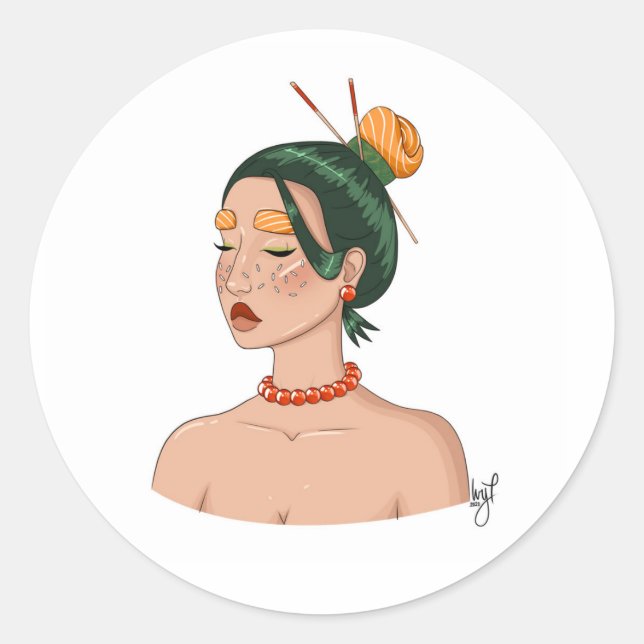 Sushi Lady Sticker (Vorderseite)