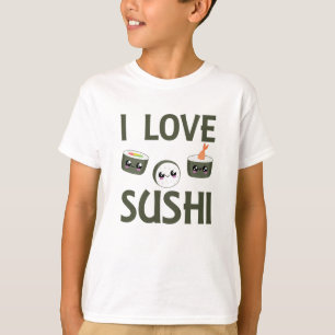 Sushi Liebe Niedlich Cawaii Food Favorite Green T-Shirt