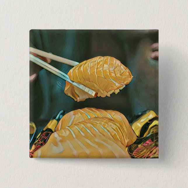 Sushi-Liebhaber asiatischer Küche Button (Vorderseite)