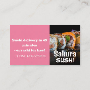 Sushi-Lieferung Rabatt-Angebot Visitenkarte