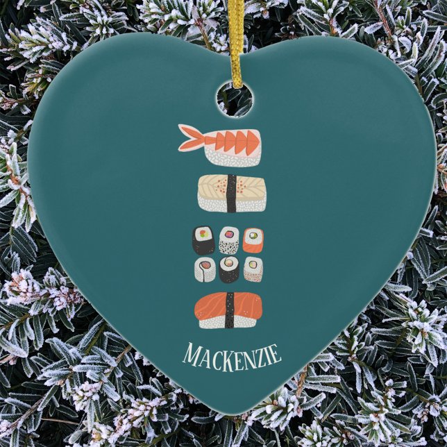 Sushi Lover Personalisierte Keramik Ornament (Sushi lover personalized custom name ceramic ornament)