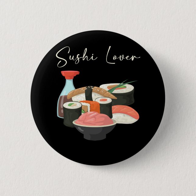 Sushi Lover Rice Japanische Lebensmitteltuna Maki  Button (Vorderseite)