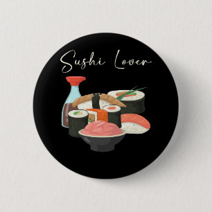 Sushi Lover Rice Japanische Lebensmitteltuna Maki  Button