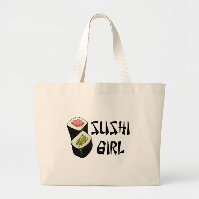Sushi-Mädchen-Tasche Jumbo Stoffbeutel (Vorne)