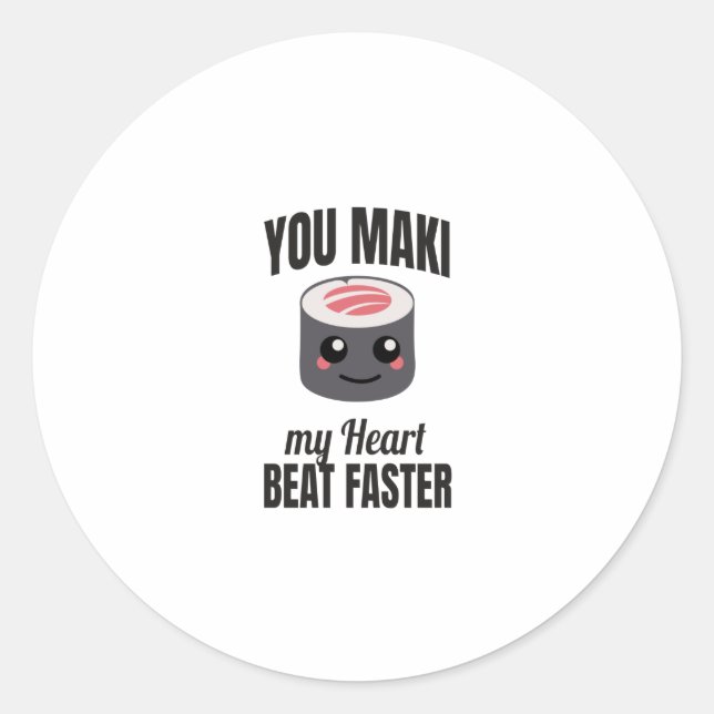 Sushi Maki | Japanische Küche Geschenkidee Runder Aufkleber (Vorderseite)