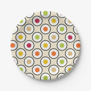 Sushi Maki Polka Dots Pappteller