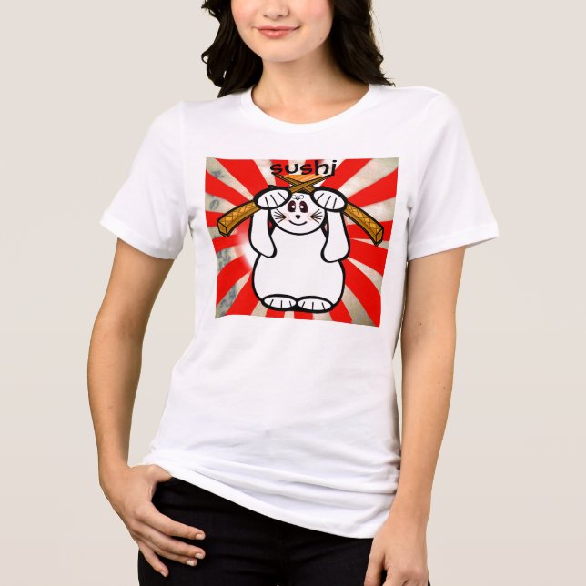 Sushi Maneki Neko Shirt (Vorderseite)