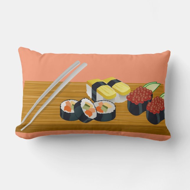 Sushi Mannschaft Lendenkissen (Vorderseite)