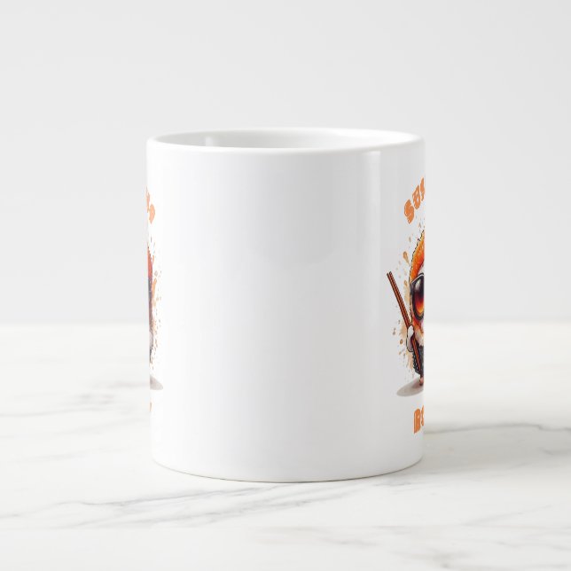 Sushi Me Rollin" - Funny Kawaii Sushi Character Jumbo-Tasse (Vorderseite)