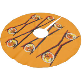 Sushi mit Chopsticks Polyester Weihnachtsbaumdecke
