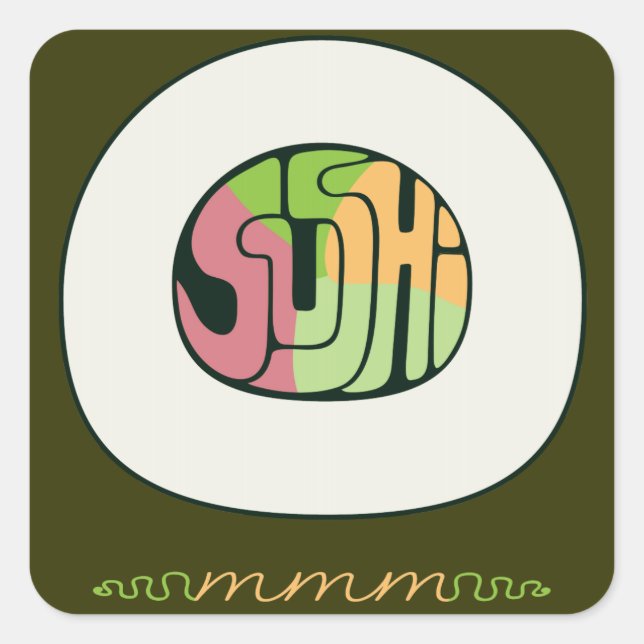 Sushi mmm Stickers (Vorderseite)