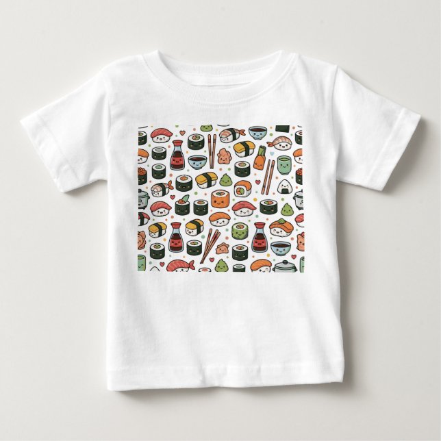 Sushi-Muster Baby T-shirt (Vorderseite)