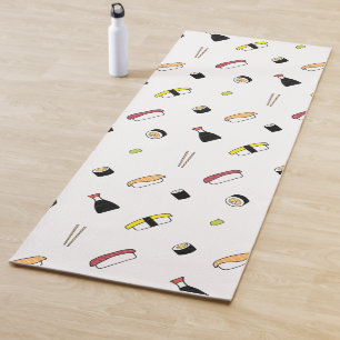 Sushi Muster Niedlich Illustration   Lachs Orange Yogamatte