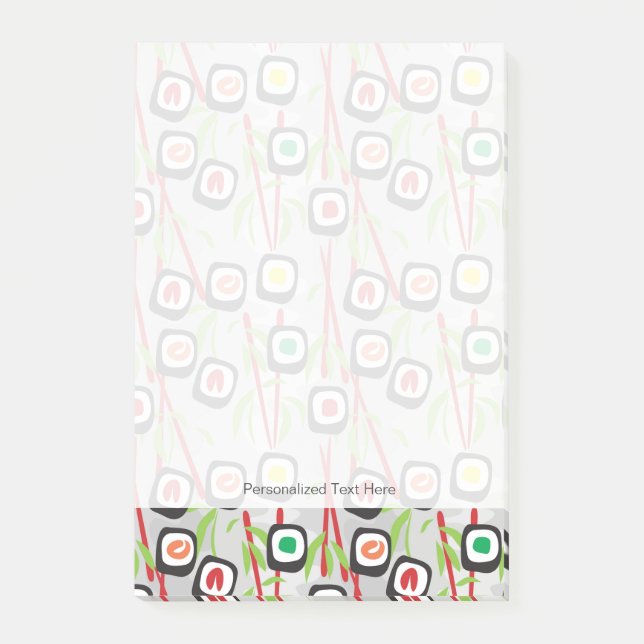 Sushi-Muster Post-it Klebezettel (Vorderseite)