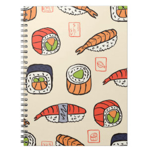 Sushi-nahtloses Muster Notizblock
