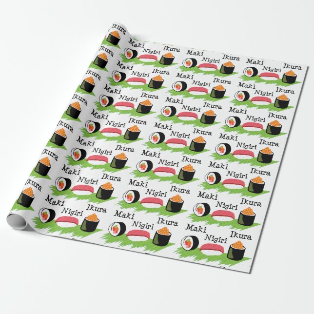 Sushi-Namen Geschenkpapier (Ungerollt)