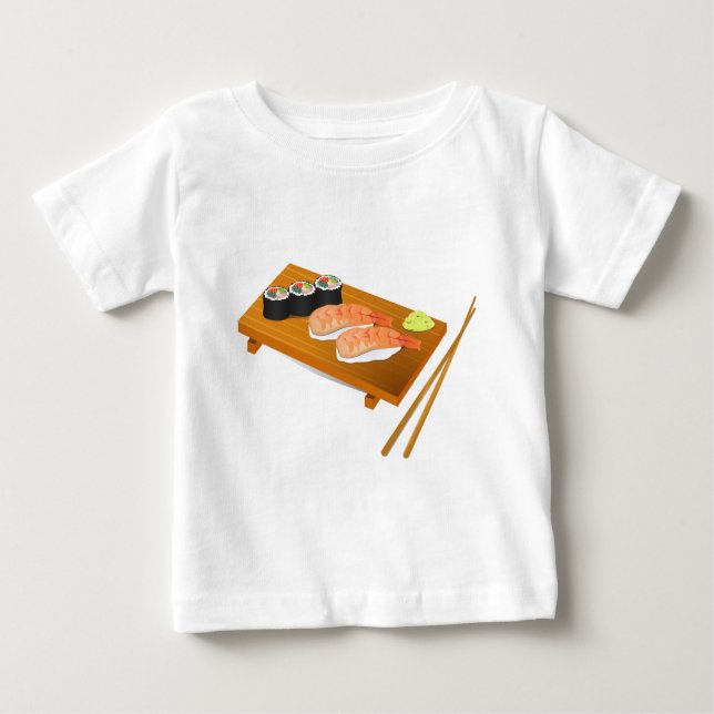 Sushi niedlich japanisches Essen Baby T-shirt (Vorderseite)