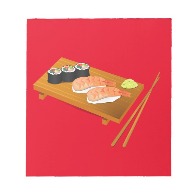 Sushi niedlich japanisches Essen Notizblock (Vorderseite)