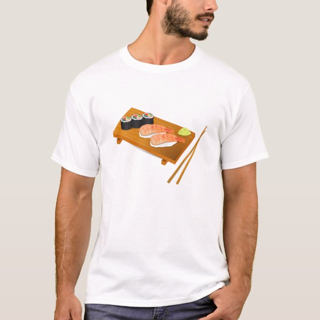 Sushi niedlich japanisches Essen T-Shirt (Vorderseite)