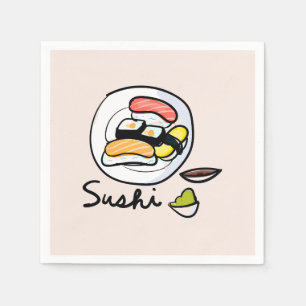 Sushi niedlich kawaii Japanisches Abendessen Party Serviette