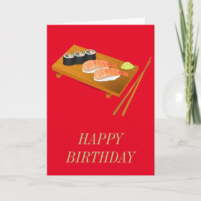 Sushi niedliche Geburtstag Karte (Vorderseite)