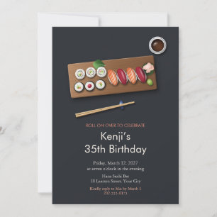 Sushi Night Maki und Nigiri Geburtstagseinladung Einladung