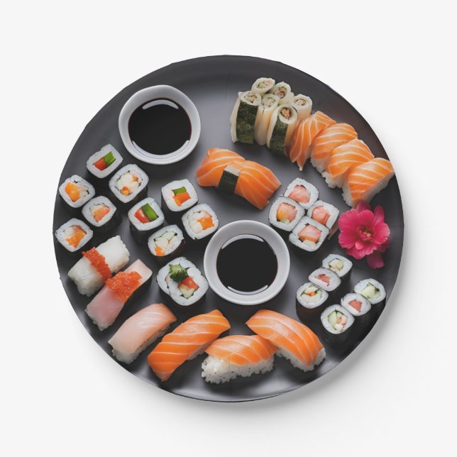 Sushi Night Paper Party Teller (Vorderseite)