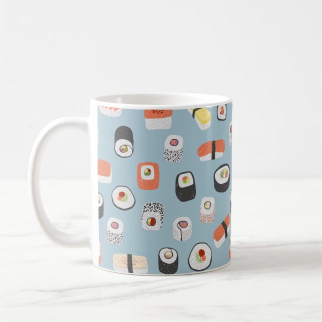 Sushi Nigiri Maki Roll Gemustert Kaffeetasse (Links)