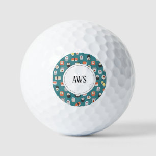 Sushi Nigiri Maki Roll Japanese Food Art Monogram Golfball