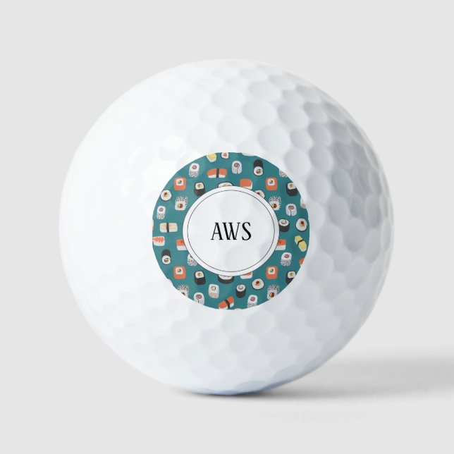 Sushi Nigiri Maki Roll Japanese Food Art Monogram Golfball (Vorderseite)