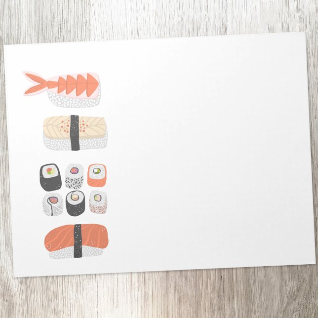 Sushi Nigiri Maki Roll Japanisch Art Food Notizblock (Japanese sushi fun food art notepad)