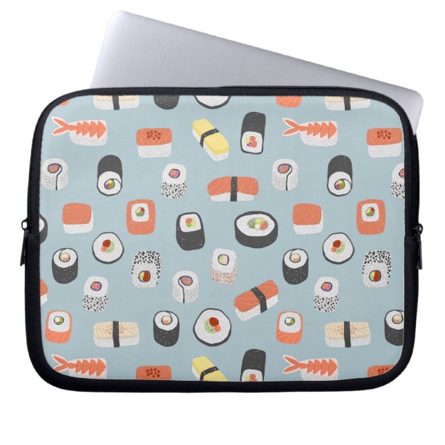 Sushi Nigiri Maki Roll Pattern Laptopschutzhülle (Vorderseite)