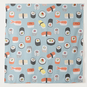 Sushi Nigiri Maki Roll Pattern Wandteppich