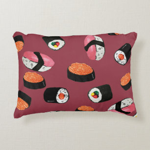 Sushi Onigiri Rolls: Nahtlose Illustration Dekokissen