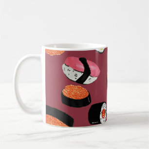 Sushi Onigiri Rolls: Nahtlose Illustration Kaffeetasse