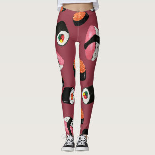 Sushi Onigiri Rolls: Nahtlose Illustration Leggings