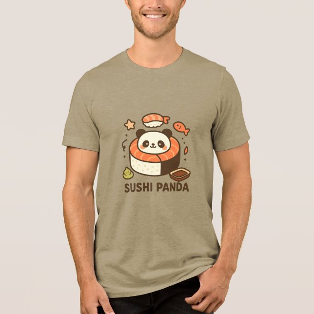 Sushi Panda T-Shirt Tri-Blend Shirt (Vorderseite)