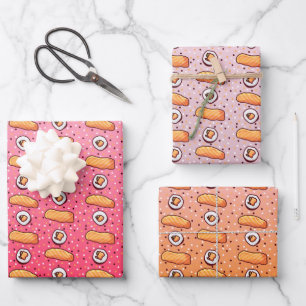 Sushi-Papierblätter Geschenkpapier Set