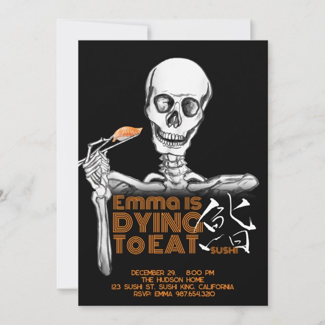 SUSHI-Party Einladungen (Vorderseite)