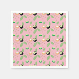 Sushi-Party Hibachi-Sushi-Rollen und Essstäbchen Serviette