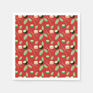 Sushi Party Hibachi Sushi Rolls und Chopsticks Serviette