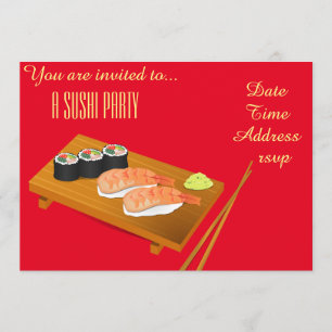 Sushi-Party-Japaner-Party Einladung
