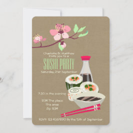 Sushi Party leicht zu personalisieren japanisch ge Einladung